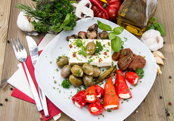 Fresh Antipasto on a plate