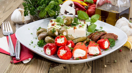 Fresh Antipasto on a plate