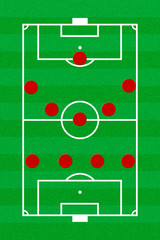 Soccer field layout with formation 4-5-1