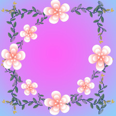 Fototapeta premium Flower of frame on color background