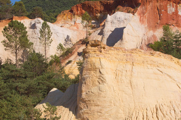 Ocher rocks (French Colorado) near Rustrel (Provence, Southern F