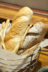Basket of baguettes