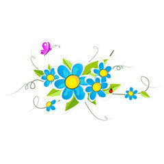 floral background in blue