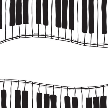 Two piano keys - sketch style