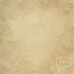 Comment icon on old paper background and pattern