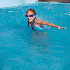 little girl in the pool