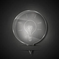 Vector glass idea icon on gray background. Eps 10