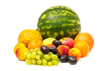 fresh fruits isolated on white background