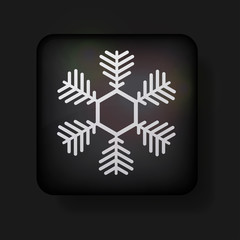 Vector snowflake icon on black background. Eps 10