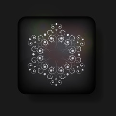 Vector snowflake icon on black background. Eps 10