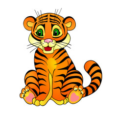 Fototapeta na wymiar cartoon tiger