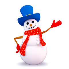 Happy and smiling snow man