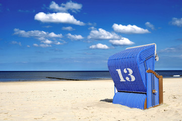 Blauer Strandkorb 13 Glückszahl