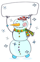 Funny snowman. Christmas card for your design