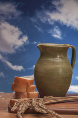 Traditional country food with light background