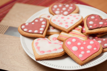Pink and White Heart Cookies