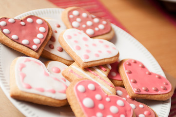 Pink and White Heart Cookies