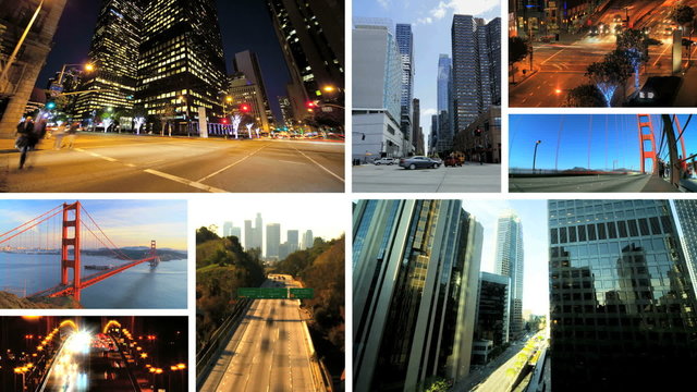 Montage Time Lapse Collection Busy City Traffic