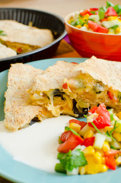 Chicken Quesadillas with  Cheese
