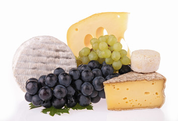 assortment of cheese on white