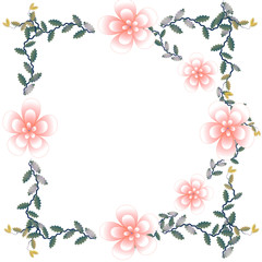 Flower of frame on white background