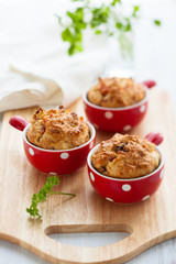 Ham, cheese and tomato muffins