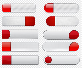 White and red high-detailed web buttons.