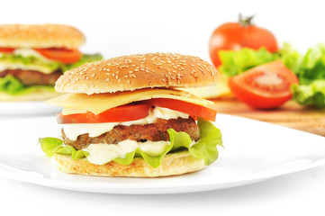 hamburger with cutlet