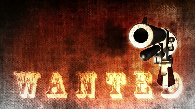 Background with Wanted Title and Revolver - Revolver 01 (HD)