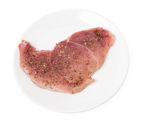 pork ham spiced ready to cook on plate