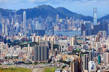 Fototapeta na wymiar downtown of Hong Kong city