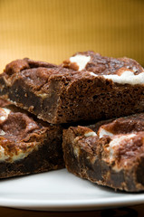 fresh baked chocolate brownie