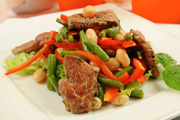 Salad with meat and vegetables