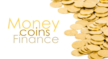 golden coins isolated on white