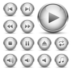 Player Button Set Silber