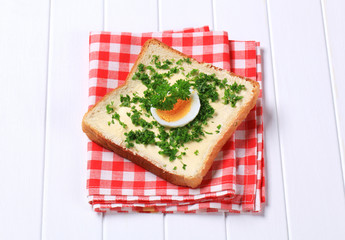 Bread with chopped parsley