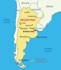 Argentine Republic (Argentina) - vector map - 44714544