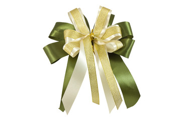 ribbon gift bow isolated on white