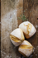 Fresh crusty bread rolls
