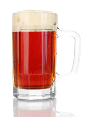 glass of kvass isolated on white background