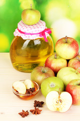 Honey and apples with cinnamon