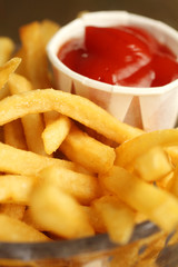 French fries with ketchup