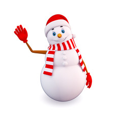snow man is doing bye