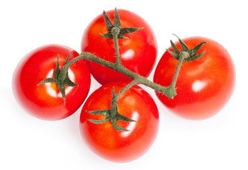 Cherry tomatoes isolated on white background