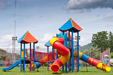 Modern children playground in park