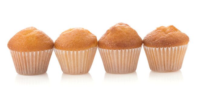 muffin cakes isolated on white