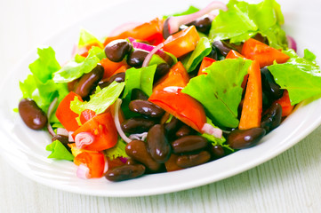 fresh vegetable salad with beans