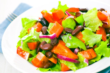 fresh vegetable salad with beans