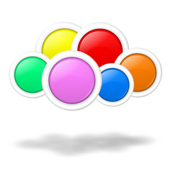 Cloud computing concept blank colorful buttons