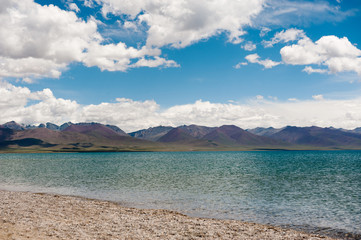 Fototapeta na wymiar tibet lake in summer